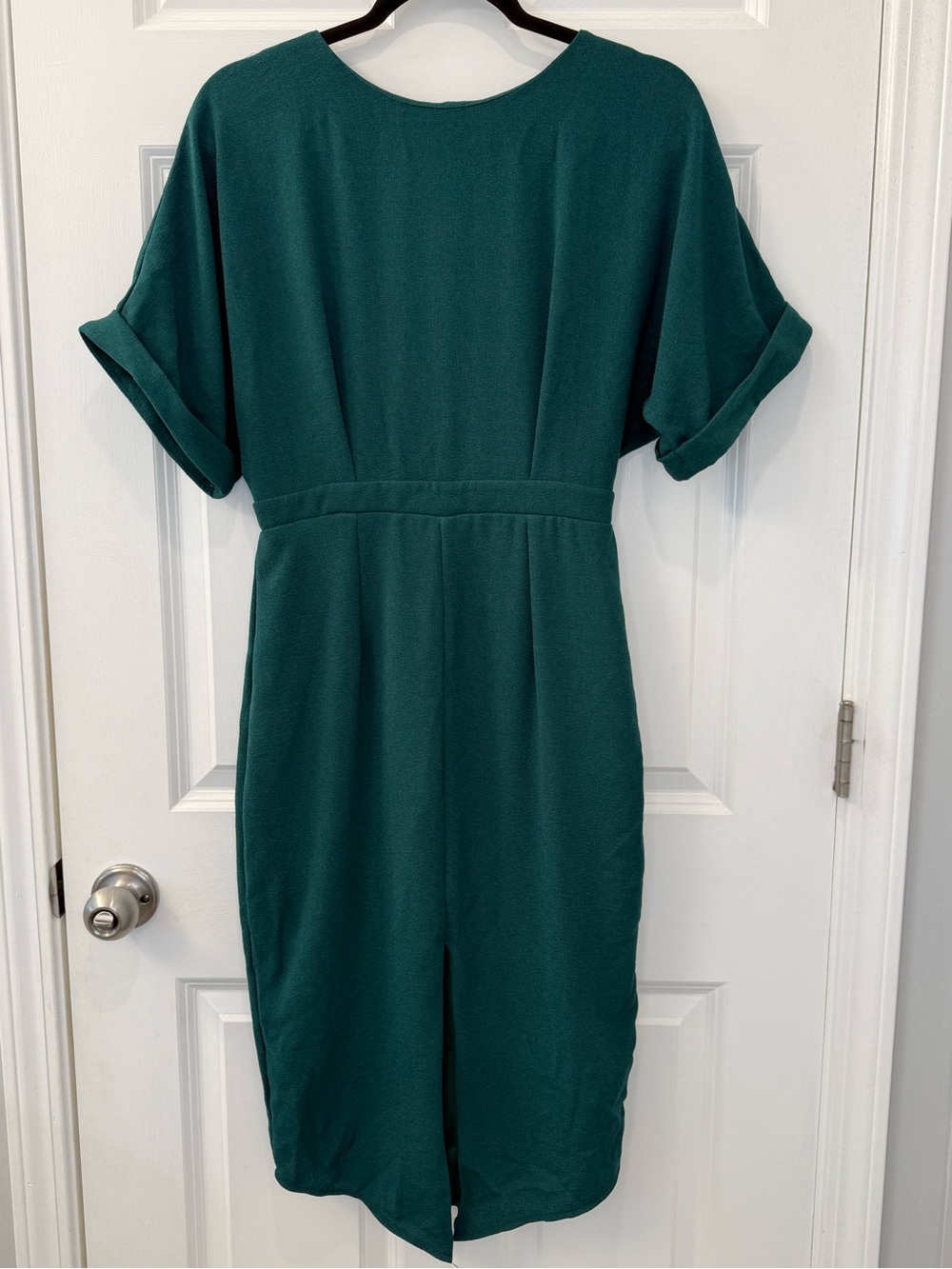 ASOS Green Wiggle Dress With Split Front V Back Size 6